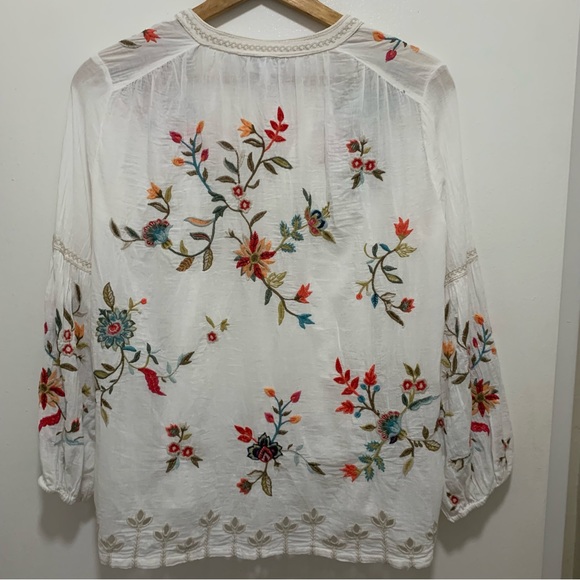 Johnny Was Workshop floral embroidered blouse size XS - Picture 2 of 14
